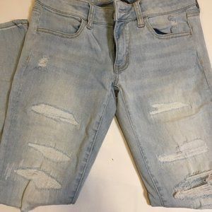 American Eagle Super Distressed Super Low Jeggings